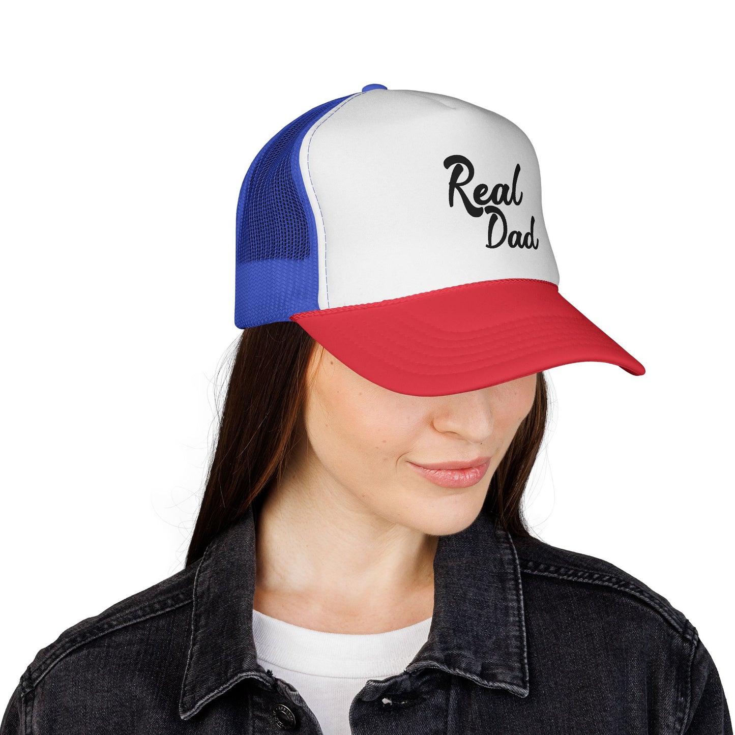 Real Dad Trucker Cap, Gift for Dad, Father's Day Hat, Casual Headwear, Fun Dad Cap, Dad Appreciation Gift