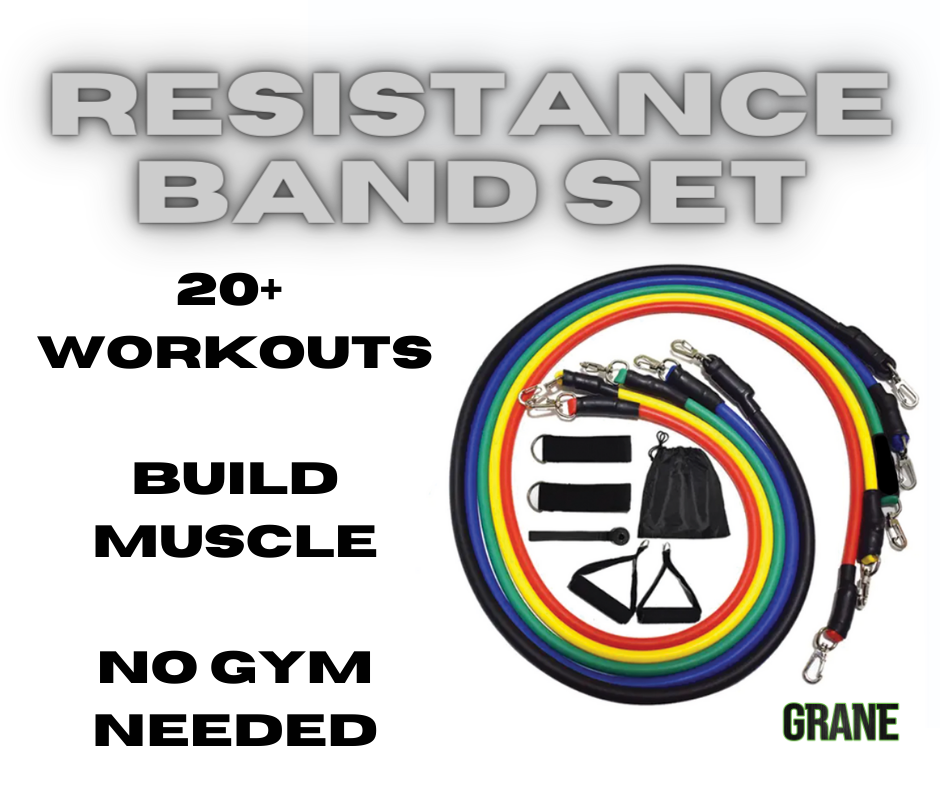 Resistance Bands Premium Multi-Level Set w/ 20+ Workouts To Build Muscle by Grane Global